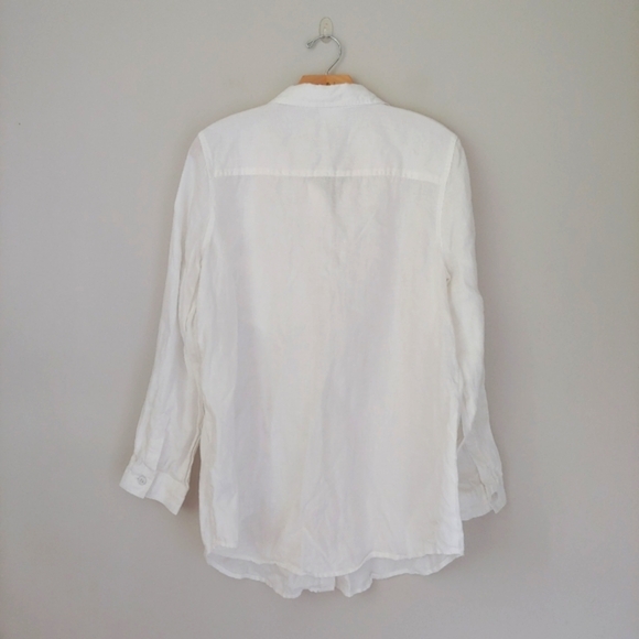 Diane Gilman Linen Button Down Shirt White Size Large - Picture 4 of 12